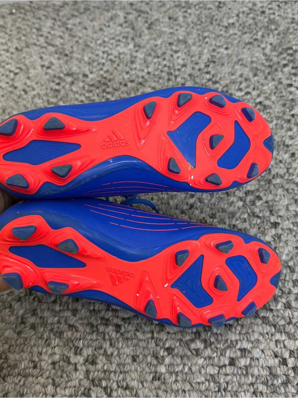 Adidas Predator blue orange lace up kids junior soccer cleats 3 - Picture 6 of 11